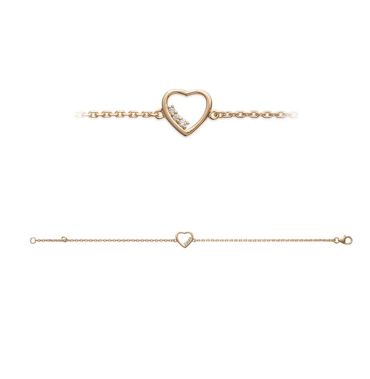 Coeur & Zircons Plaqué Or