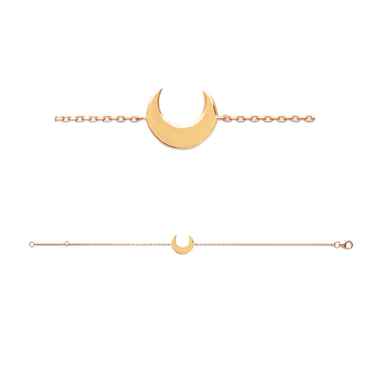 Bracelet Lune Plaqué Or