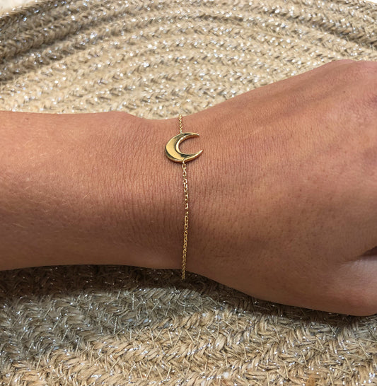 Bracelet Lune Plaqué Or